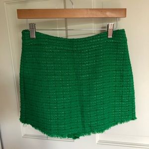 ZARA green tweed skort